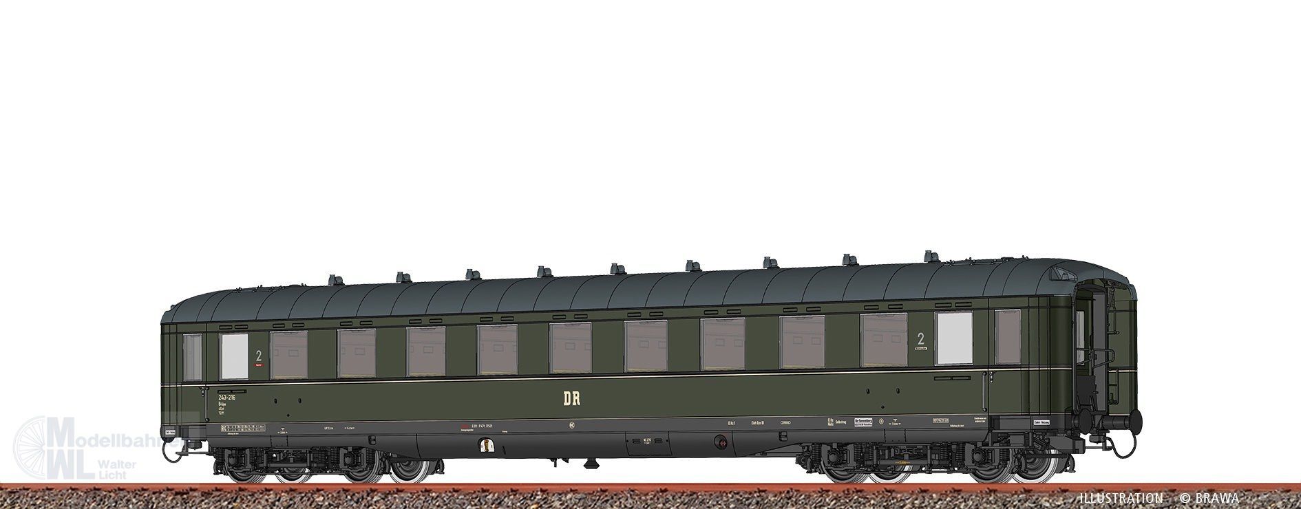 Brawa 51067 - Schürzenwagen DR Ep.III B4üpe 243-216 H0/GL BASIC Brawa 51067 - Schürzenwagen DR Ep.III B4üpe 243-216 H0/GL BASIC