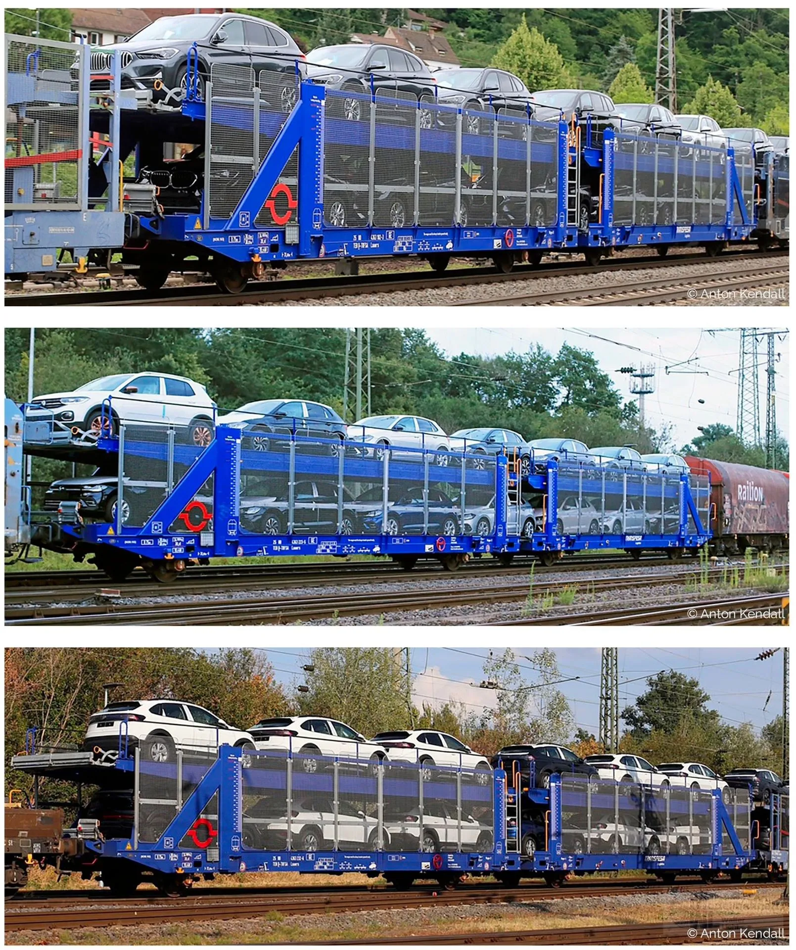 Sudexpress S356003 - Autotransportwagen Set Transfesa Ep.VI 3.tlg. Laaers H0/GL