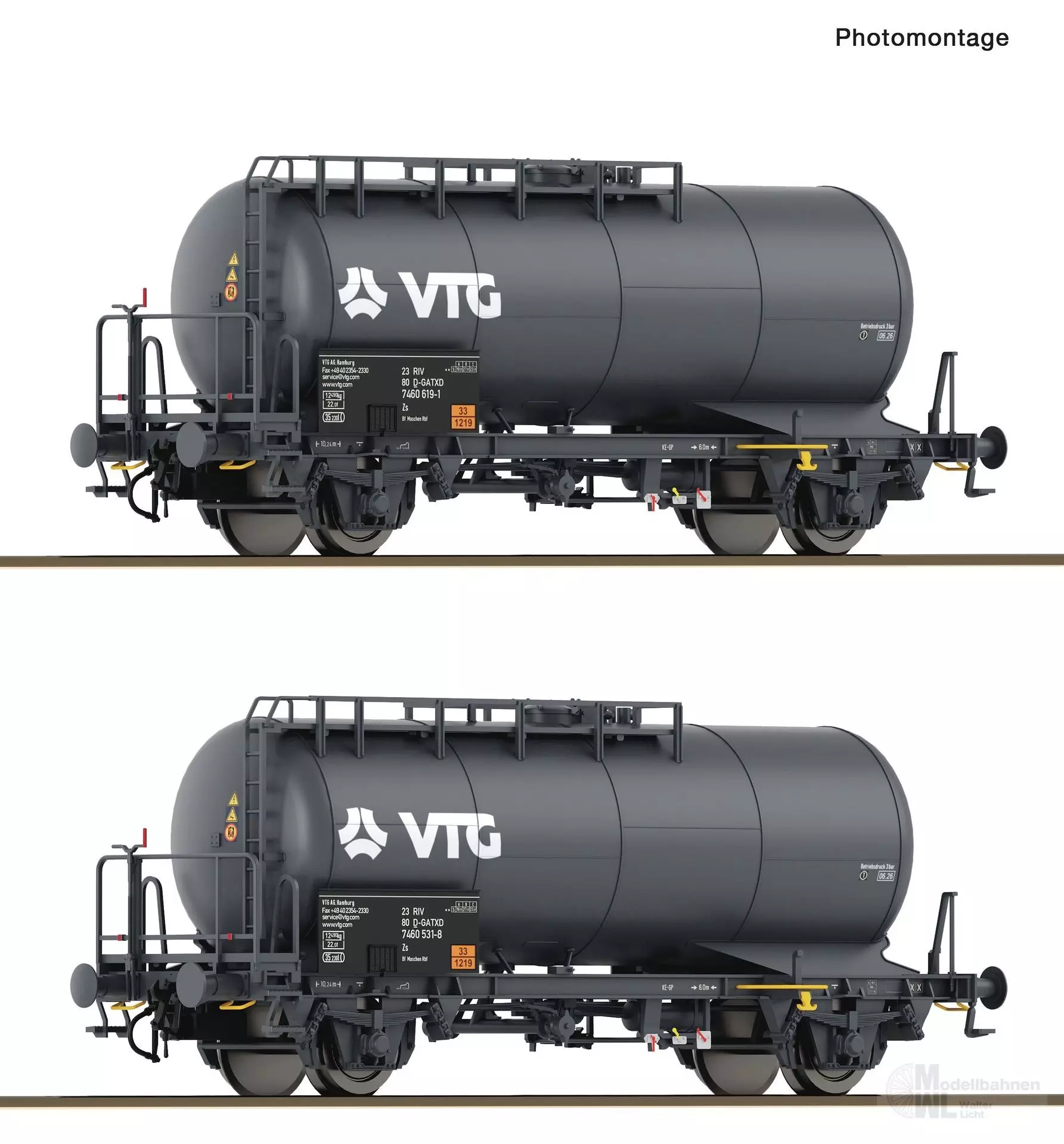 Roco 6600246 - Kesselwagen Set VTG Ep.V/VI 2.tlg. H0/GL