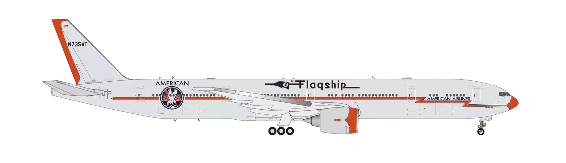 Herpa 574020 - Boeing 777-300ER AA FlagshipHeritage 1:200