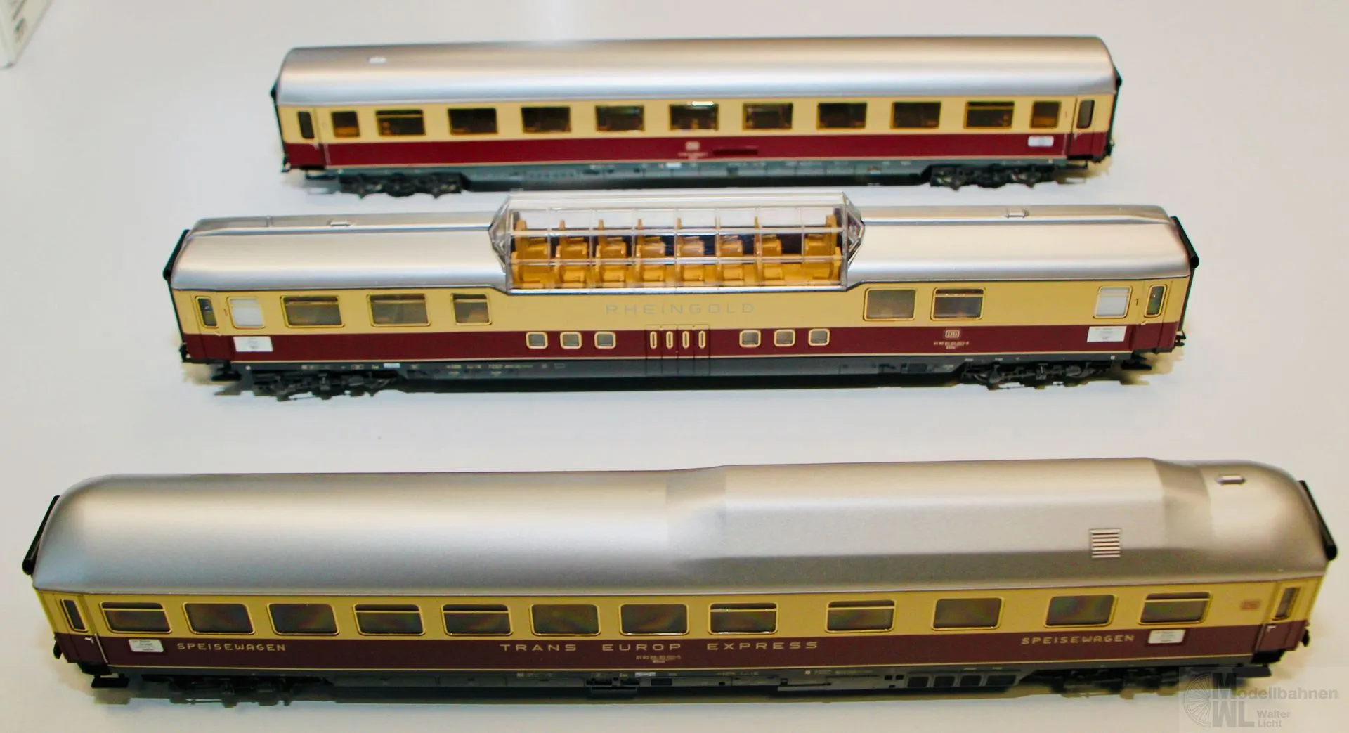Märklin 42990 - MÄRKLIN - Wagen-Packung Rheingold TEE DB Ep.III/IV 3tlg. H0/WS