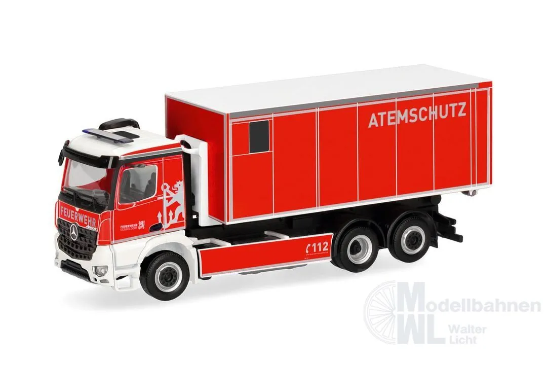 Herpa 099776 - Mercedes-Benz Arocs M Wechsellader-LKW Feuerwehr Düsseldorf/Atemschutz H0
