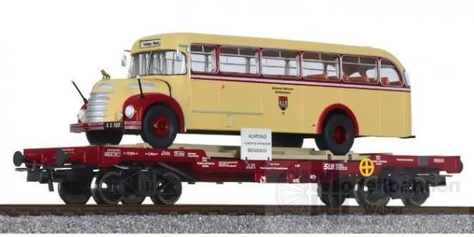 Liliput 235785 - Transportwagen ÖBB Ep.IV mit Bahnbus Gräf & Stift H0/GL