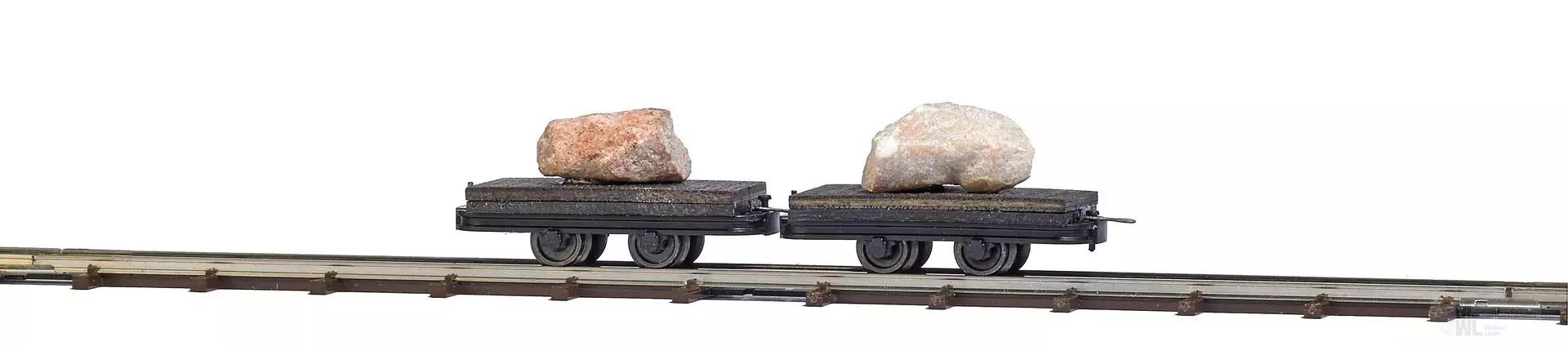 Busch 12235 - 2 Wagen mit Felsbrocken H0 1:87