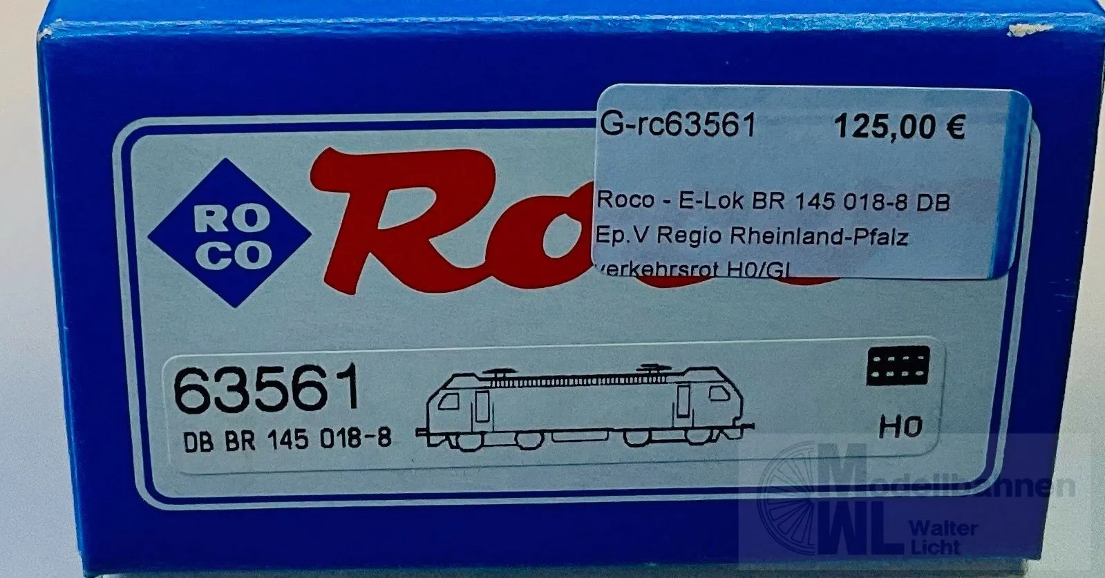 Roco 63561 - Roco - E-Lok BR 145 018-8 DB Ep.V Regio Rheinland-Pfalz verkehrsrot H0/GL