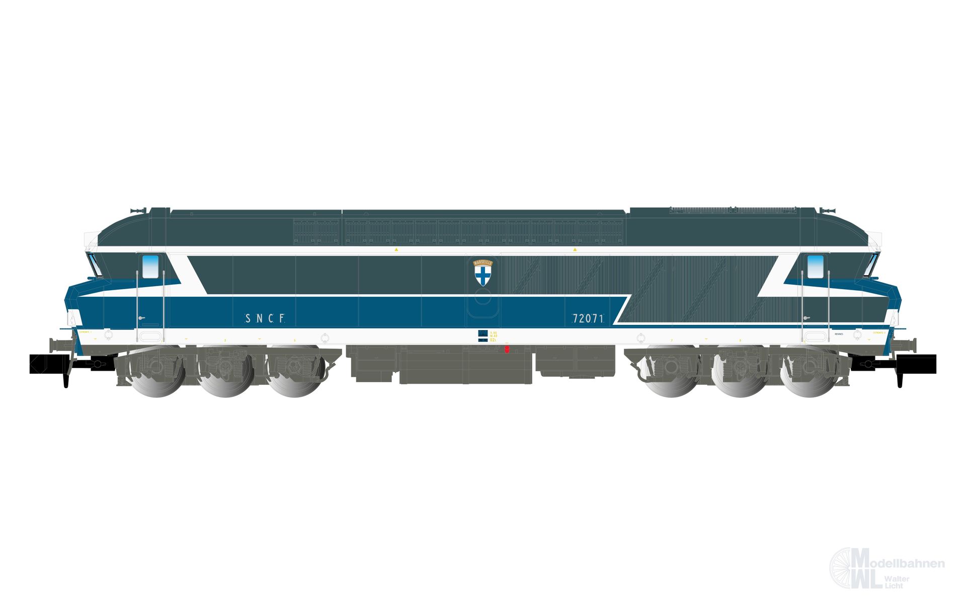Arnold 2651S - Diesellok CC 72071 SNCF Ep.IV Marseille N 1:160 Sound