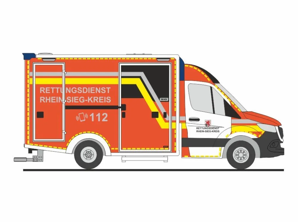 Rietze 76082 - WAS Design-RTW ´18 Rettungsdienst Rhein-Sieg-Kreis H0 1:87