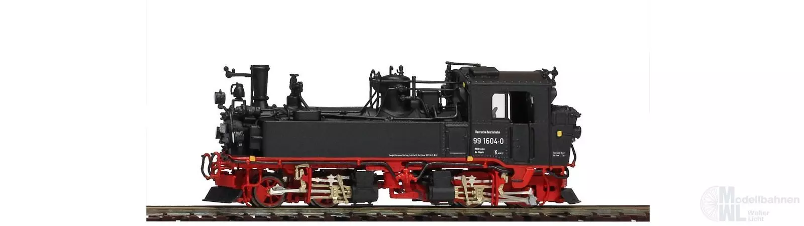 Bemo 1016838 - Dampflok BR 99 1604-0 DR Ep.IV sä IV K Museumslok Radebeul Fertigmodell H0e