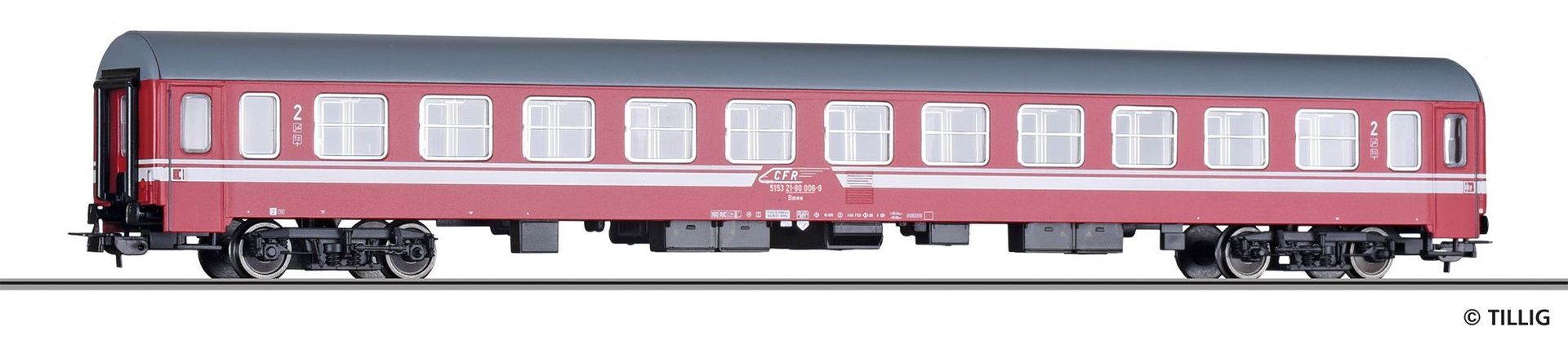 Tillig 74954 - Personenwagen CFR Ep.V 2.Kl. Bmee Bautzen 2.Betriebsn. H0/GL