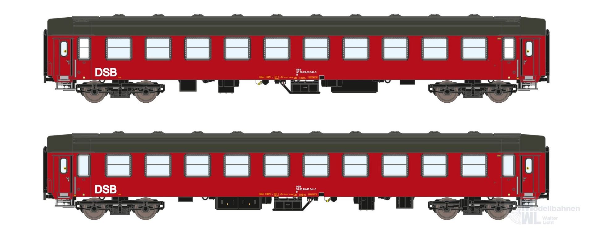 ASM 25002 - Personenwagen Set DSB Ep.IV UIC-Y B 2.tlg. N 1:160