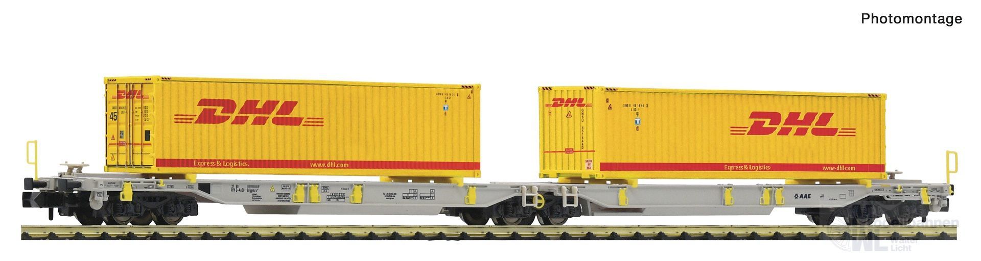 Fleischmann 6660069 - Doppeltaschen-Gelenkwagen AAE Ep.VI DHL N 1:160