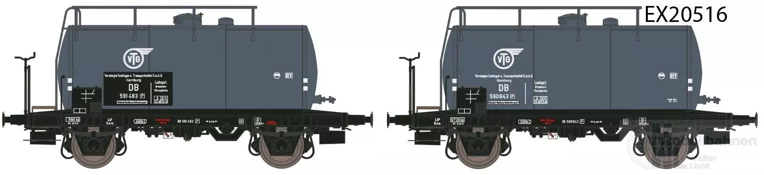Exact Train 20516 - Kesselwagen Set DB Ep.III VTG 2.tlg. H0/GL