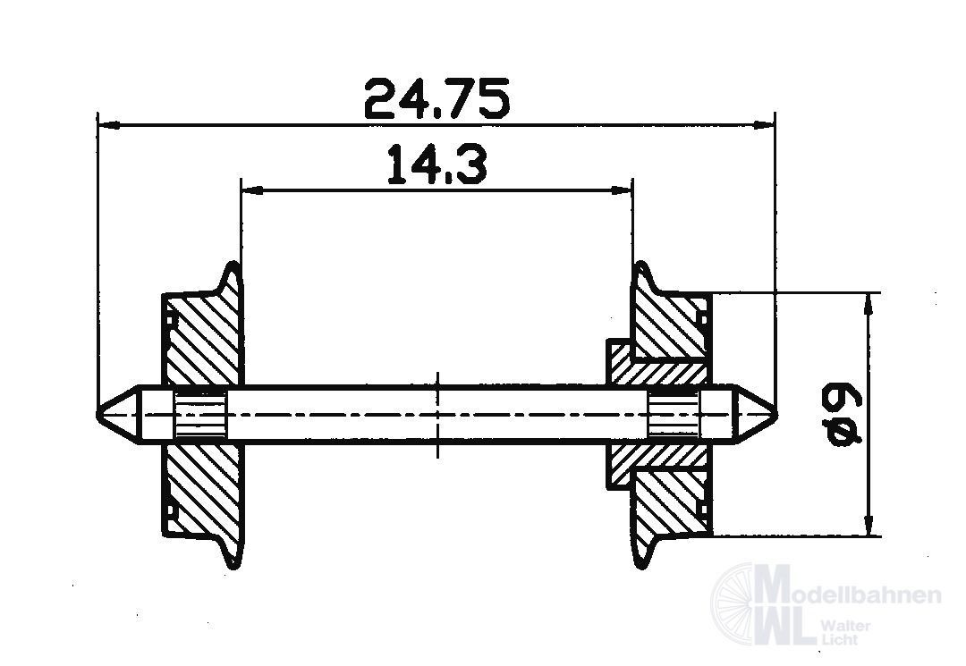 Roco 40194 - Radsatz 9 mm H0