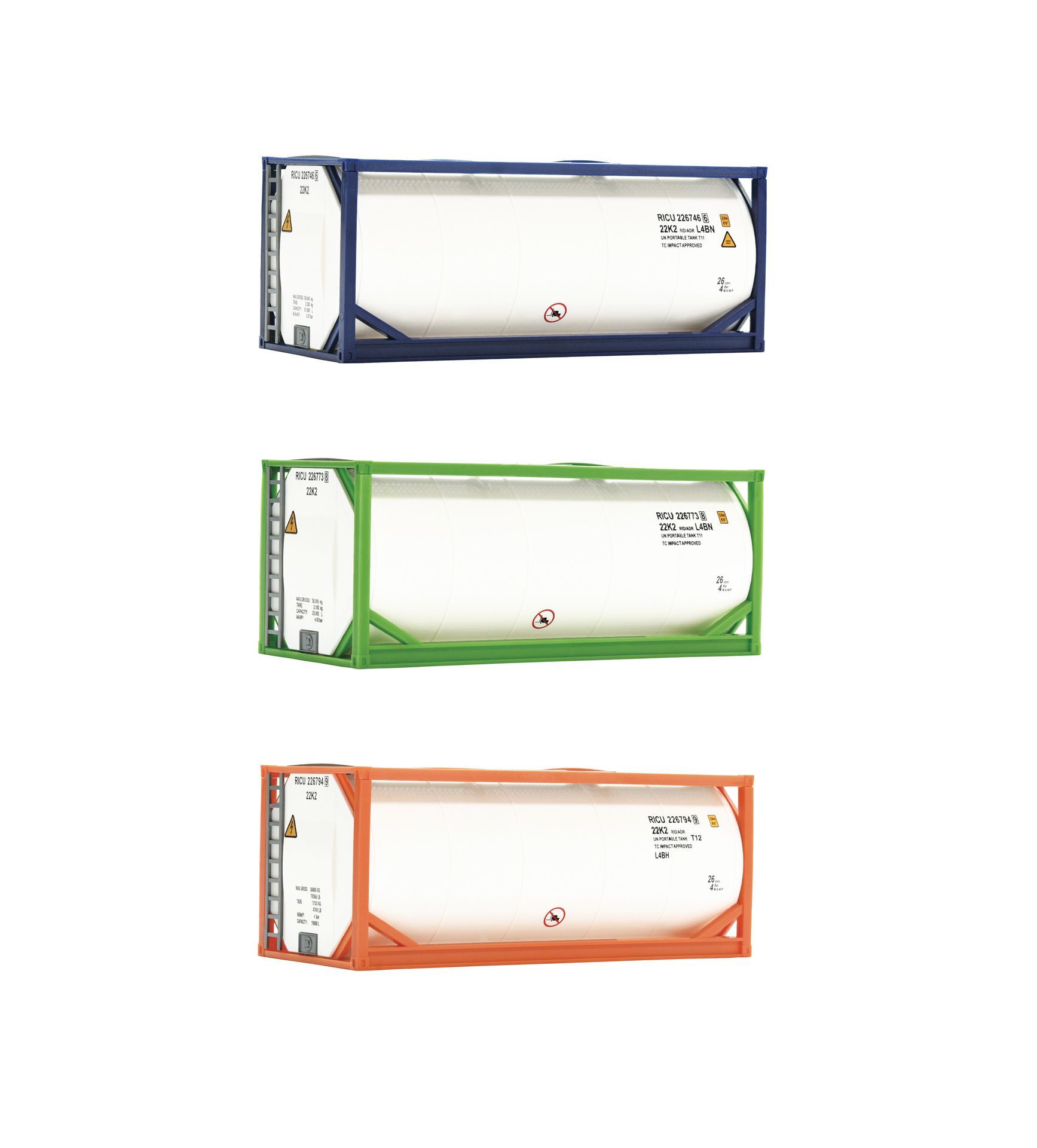 Roco 5216 - Tankcontainer 3 Stück 20ft. H0 1:87