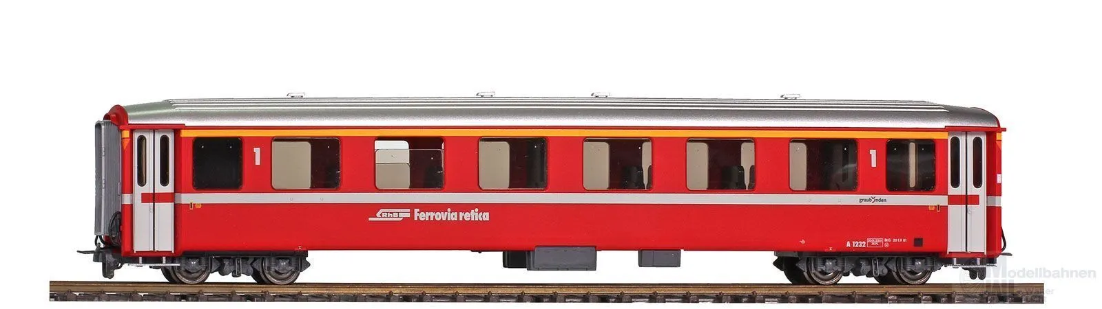 Bemo 3252163 - Einheitswagen EW I RhB Ep.V/VI A 1233 neurot H0m