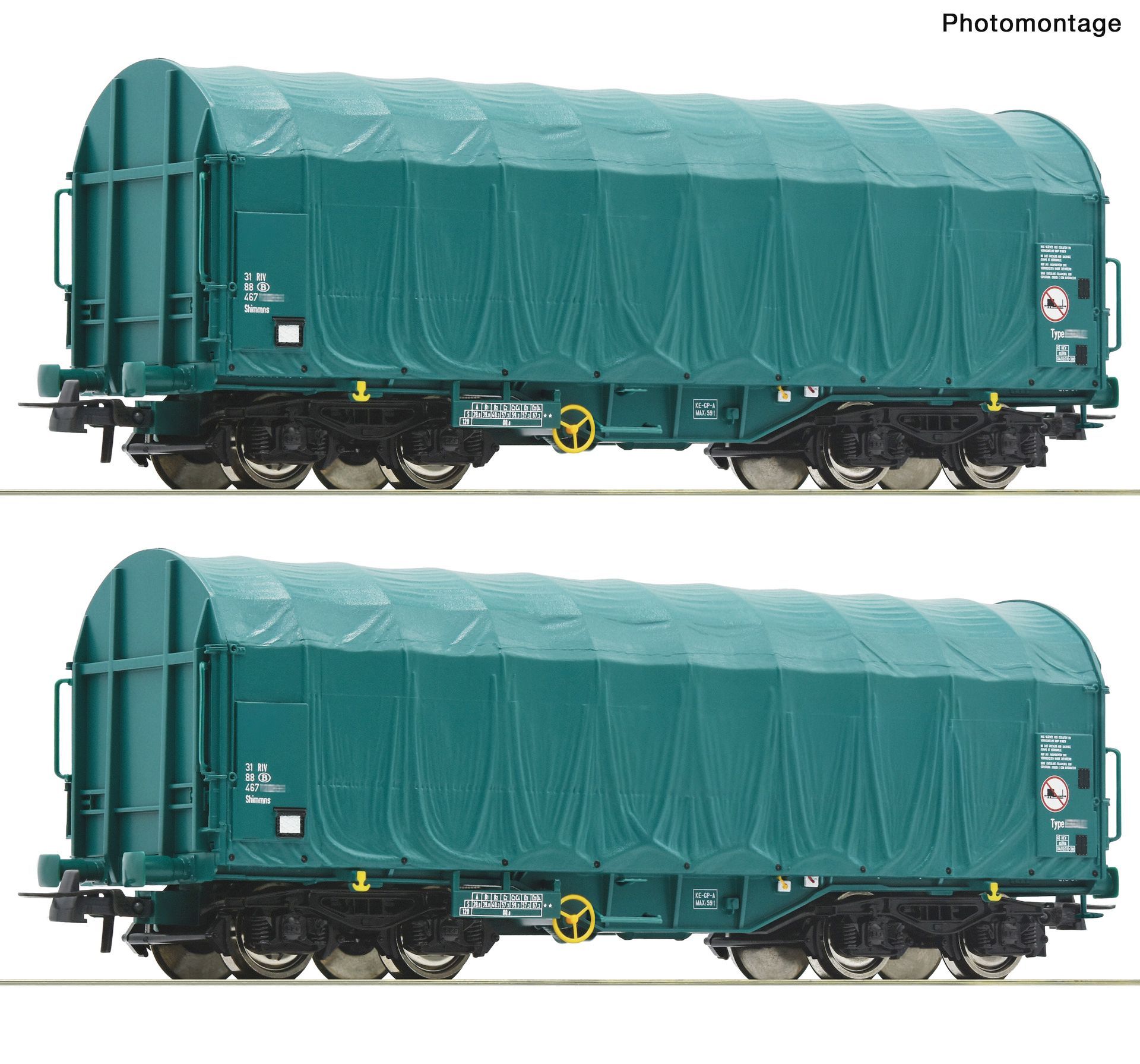 Roco 6600435 - 2er Set Schiebeplanenwagen SNCB