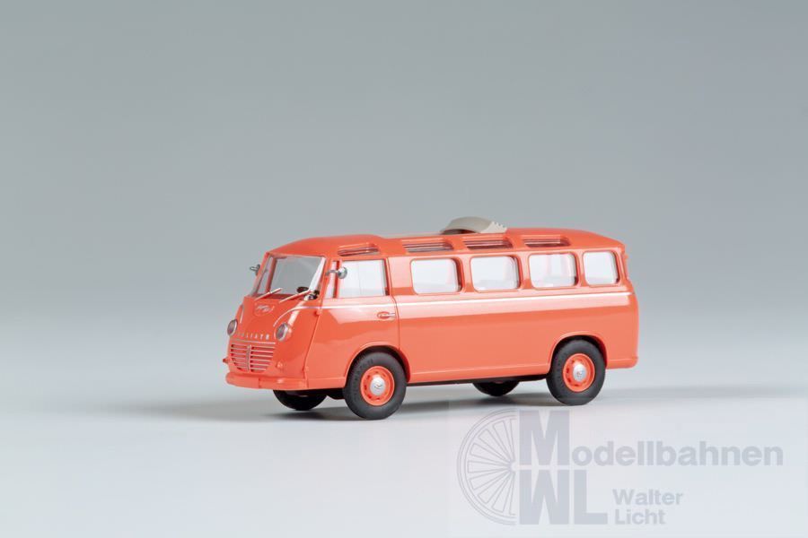 mini car 66019 - Goliath Express 1100 Luxusbus hellkoralle Dach offen H0 1:87