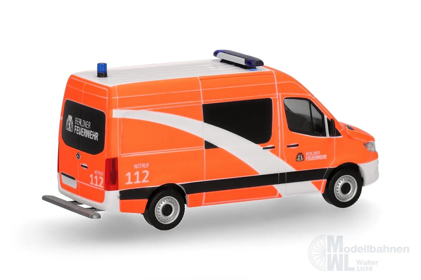 Herpa 099240 - Mercedes-Benz Sprinter 18 Kasten Hochdach NKTW Berliner Feuerwehr H0 1:87