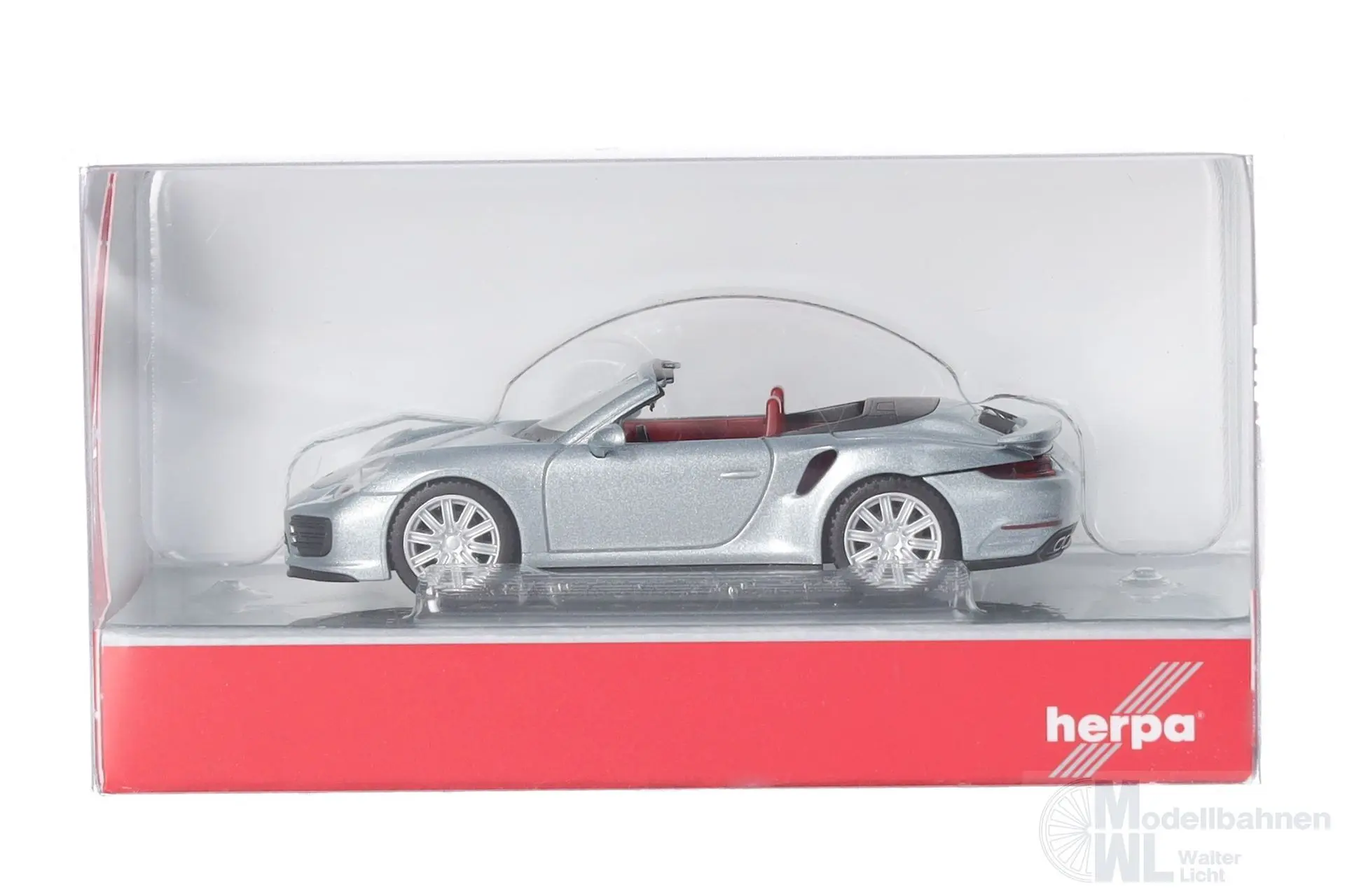 Herpa 038928-003 - Porsche 911 (991) Turbo Cabrio dolomitsilber H0 1:87