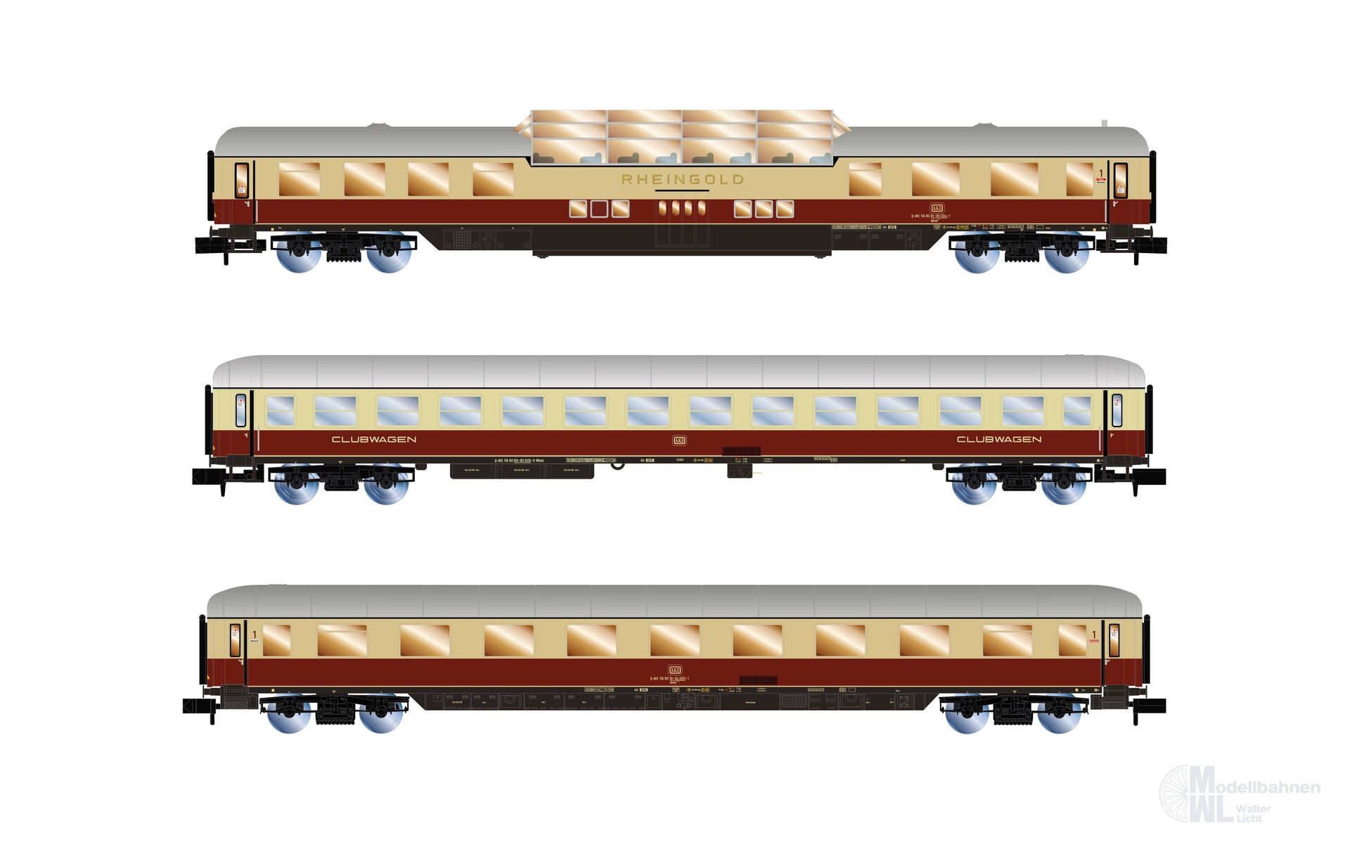 Arnold 4507 - Personenwagen Set AKE Ep.VI 3.tlg. Rheingold Set 1 N 1:160 Arnold 4507 - Personenwagen Set AKE Ep.VI 3.tlg. Rheingold Set 1 N 1:160