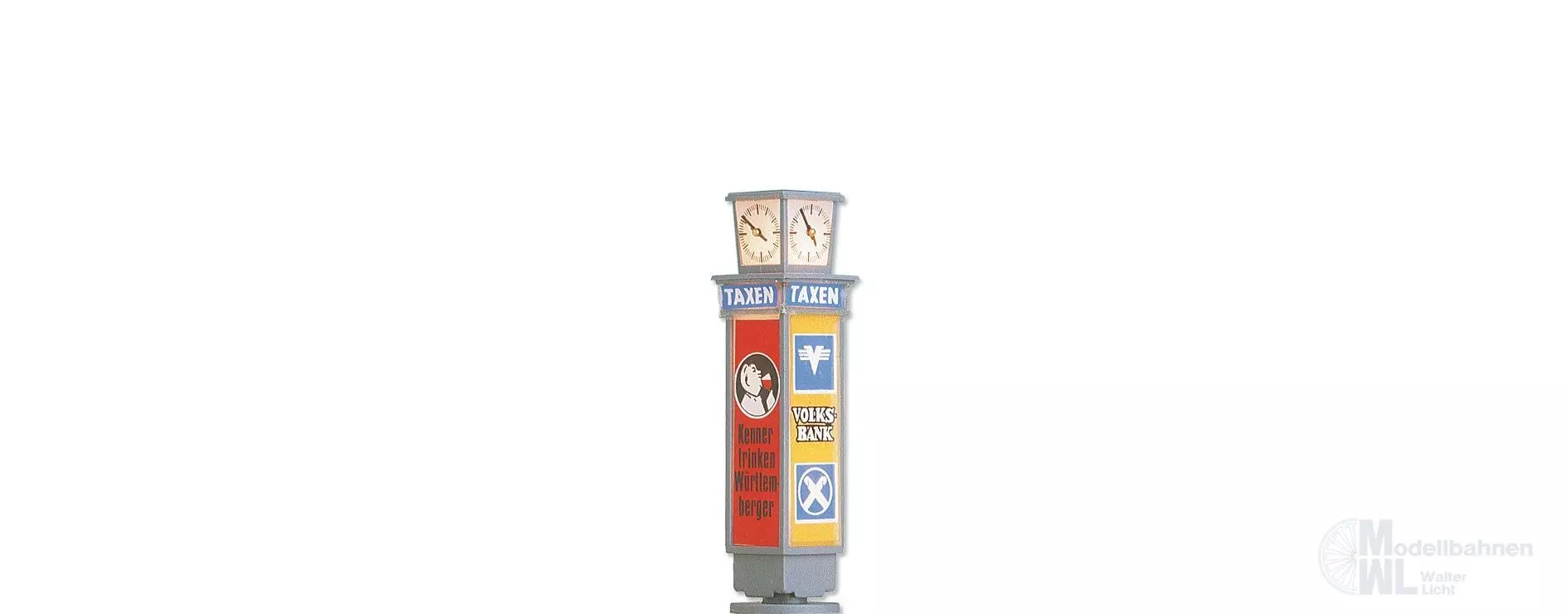 Brawa 5761 - Reklamesäule mit Uhr beleuchtet H0 1:87