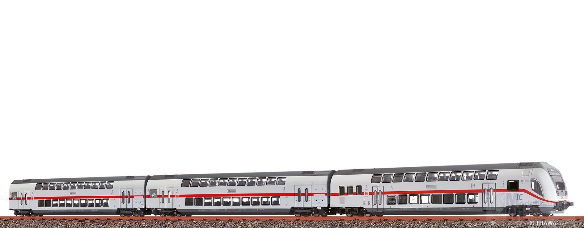 Brawa 44567 - TWINDEXX Vario® DB Ep.VI 3.tlg. IC2-Doppelstock-Wagenset H0/WS DIGITAL EX