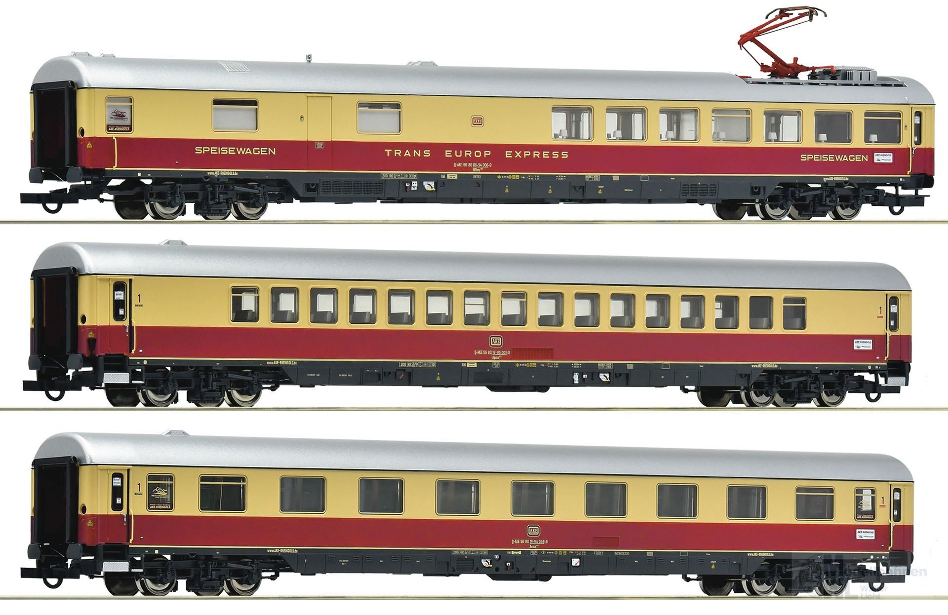 Roco 6200121 - Personenwagen Set AKE Ep.VI 3.tlg. Rheingold Set 2 H0/GL