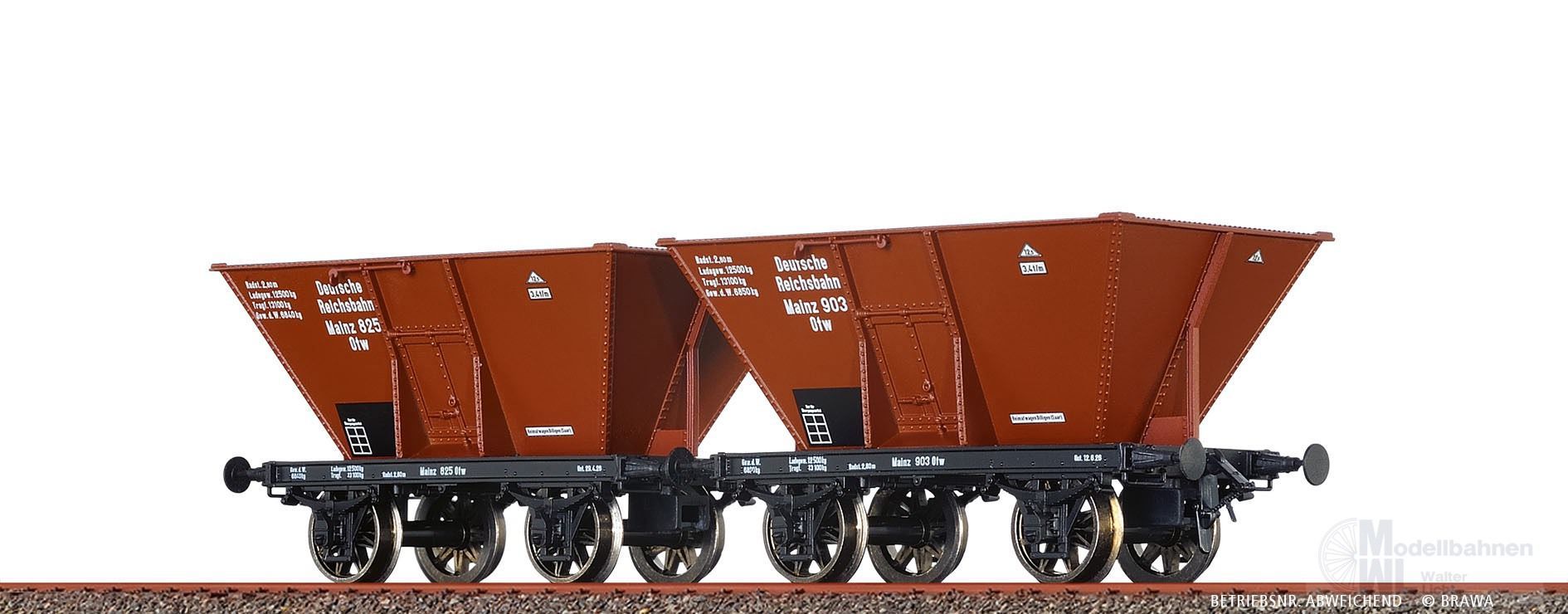 Brawa 48805 - Kohletrichterwagen Set DRG Ep.II 2.tlg. H0/GL Brawa 48805 - Kohletrichterwagen Set DRG Ep.II 2.tlg. H0/GL