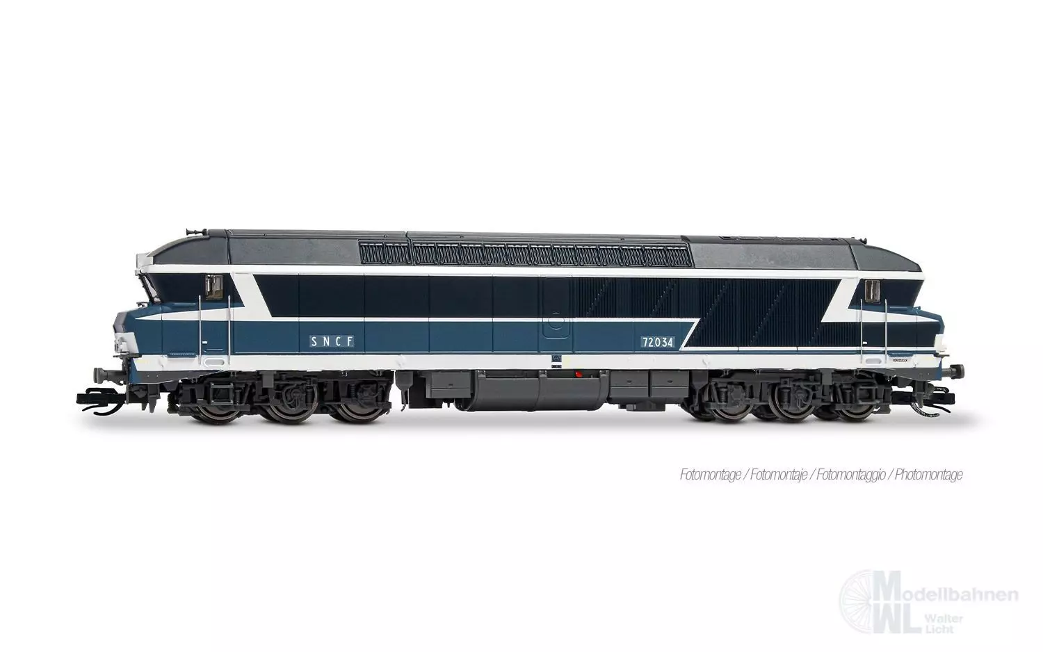 Arnold 9086HM - Diesellok CC 72034 SNCF Ep.IV Ursprungslackierung TT 1:120 Sound