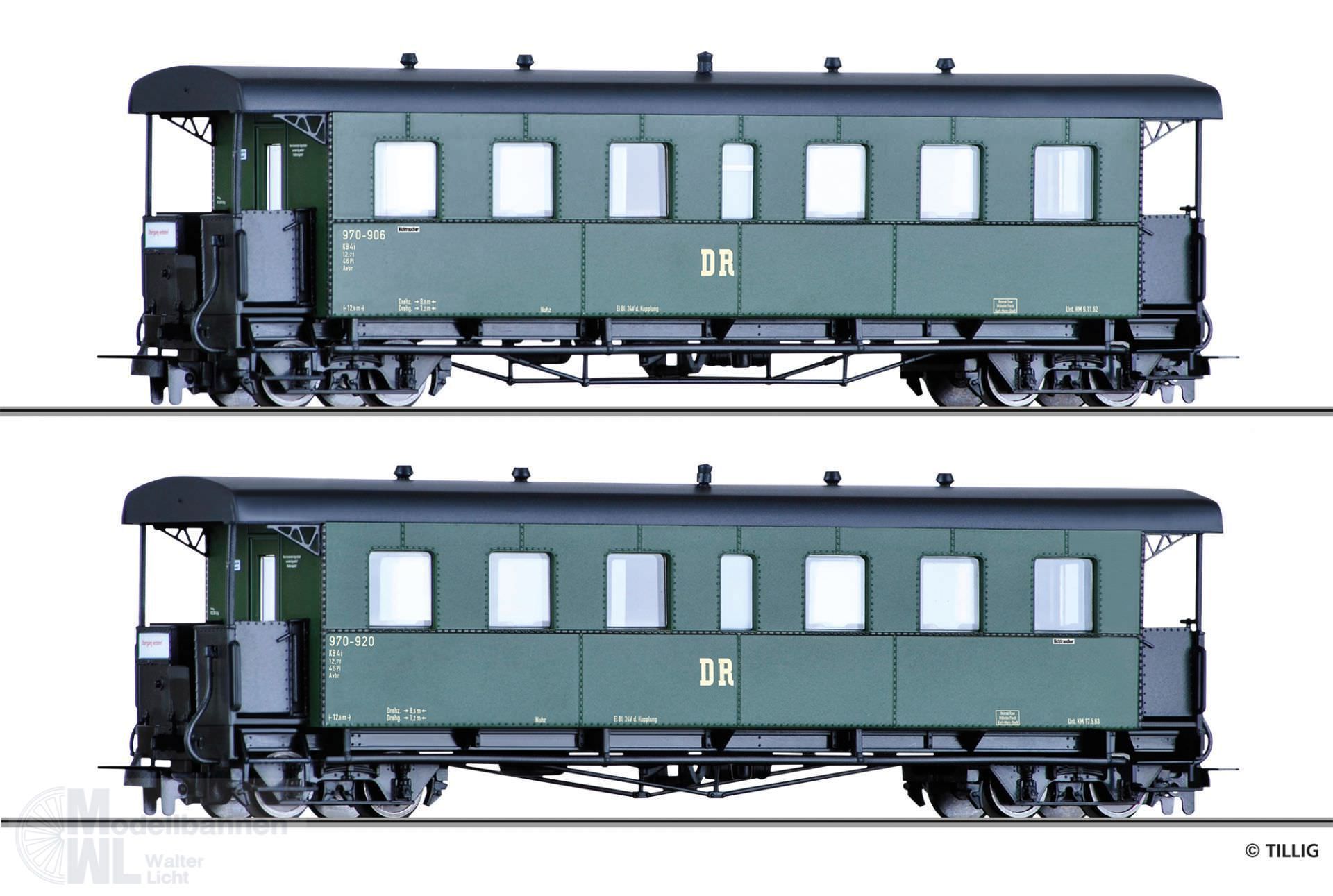 Tillig 03996 - Personenwagen Set DR Ep.III 2.tlg. KB4i H0e