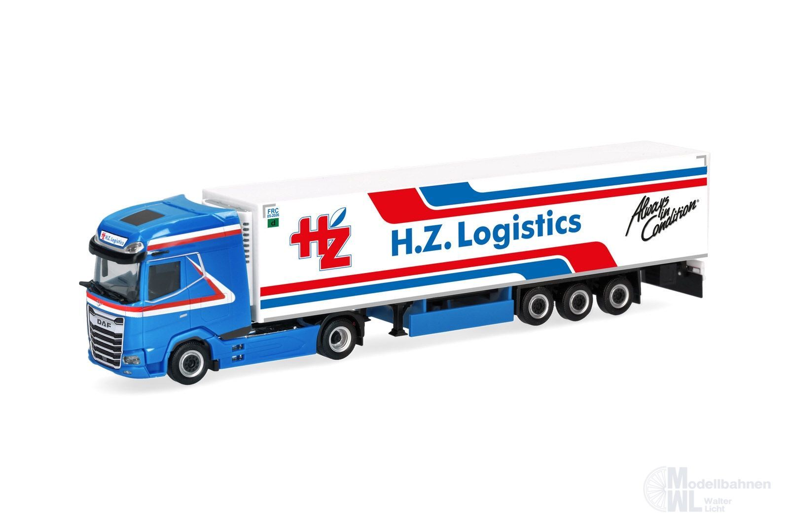 Herpa 322416 - DAF XG+ Kühlkoffer Sattelzug H.Z. Logistik H0 1:87