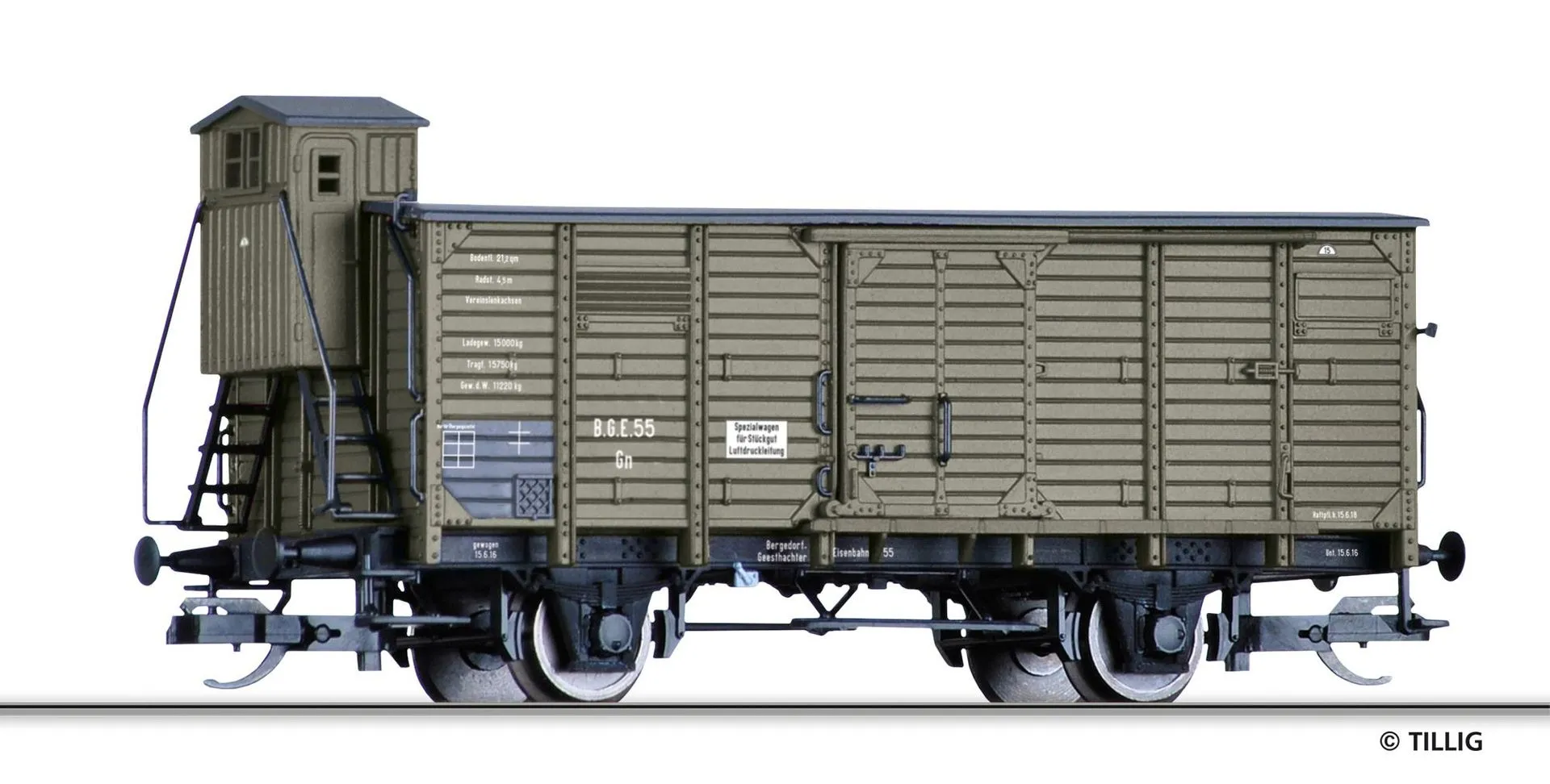 Tillig 17931 - Güterwagen gedeckt Bergedorf-Geesthachter Eisenbahn Ep.I Gn TT 1:120