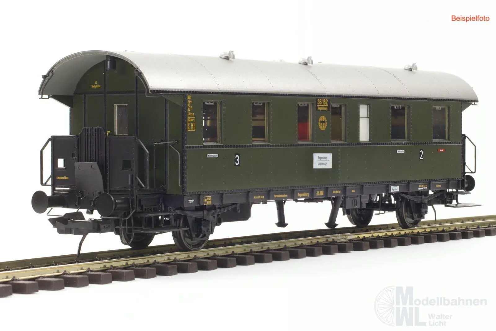 Lenz 41112-02 - Donnerbüchse DRG Ep.II BCi-28 2./3.Kl. RAL6008 Spur 0