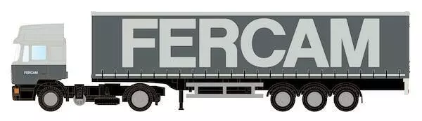 Lemke Minis 4070 - MAN F90 Gardinenplanen-Sattelzug FERCAM (IT) N 1:160