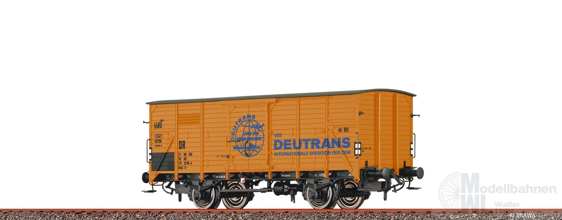 Brawa 50968 - Güterwagen ged. DR Ep.III Deutrans Gw H0/GL Brawa 50968 - Güterwagen ged. DR Ep.III Deutrans Gw H0/GL