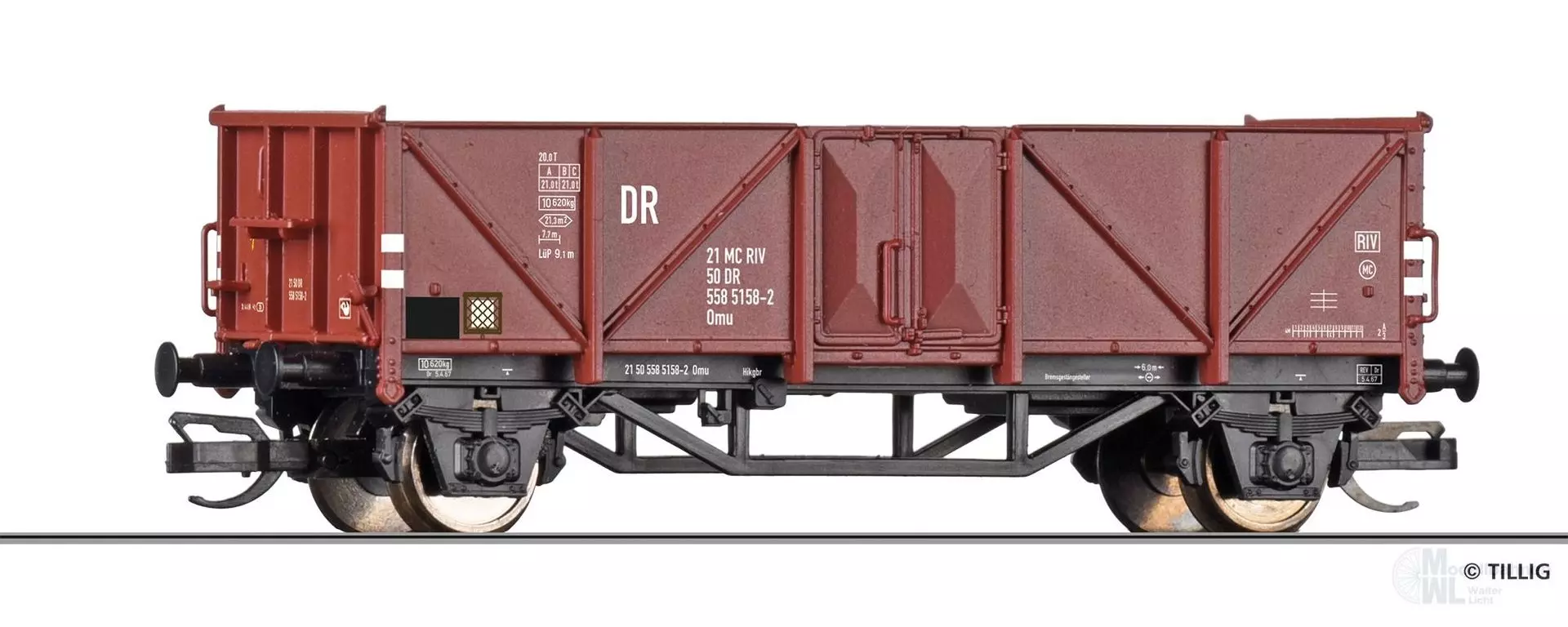 Tillig 95582 - Güterwagen offen DR Ep.IV Om TT 1:120