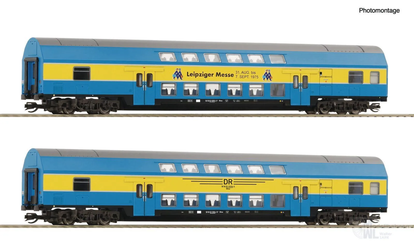 Roco 6280091 - Doppelstockwagen Set DR Ep.IV Messe Leipzig 2.tlg. TT 1:120