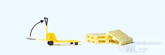 Preiser 17712 - Hubwagen, 3 Europaletten.Fert H0 1:87