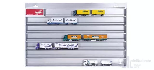 Herpa 029728 - Schaukasten für LKW-Hängerzüge überbreit, silber 70 cm x 45 cm x 3,5 cm H0 1:87