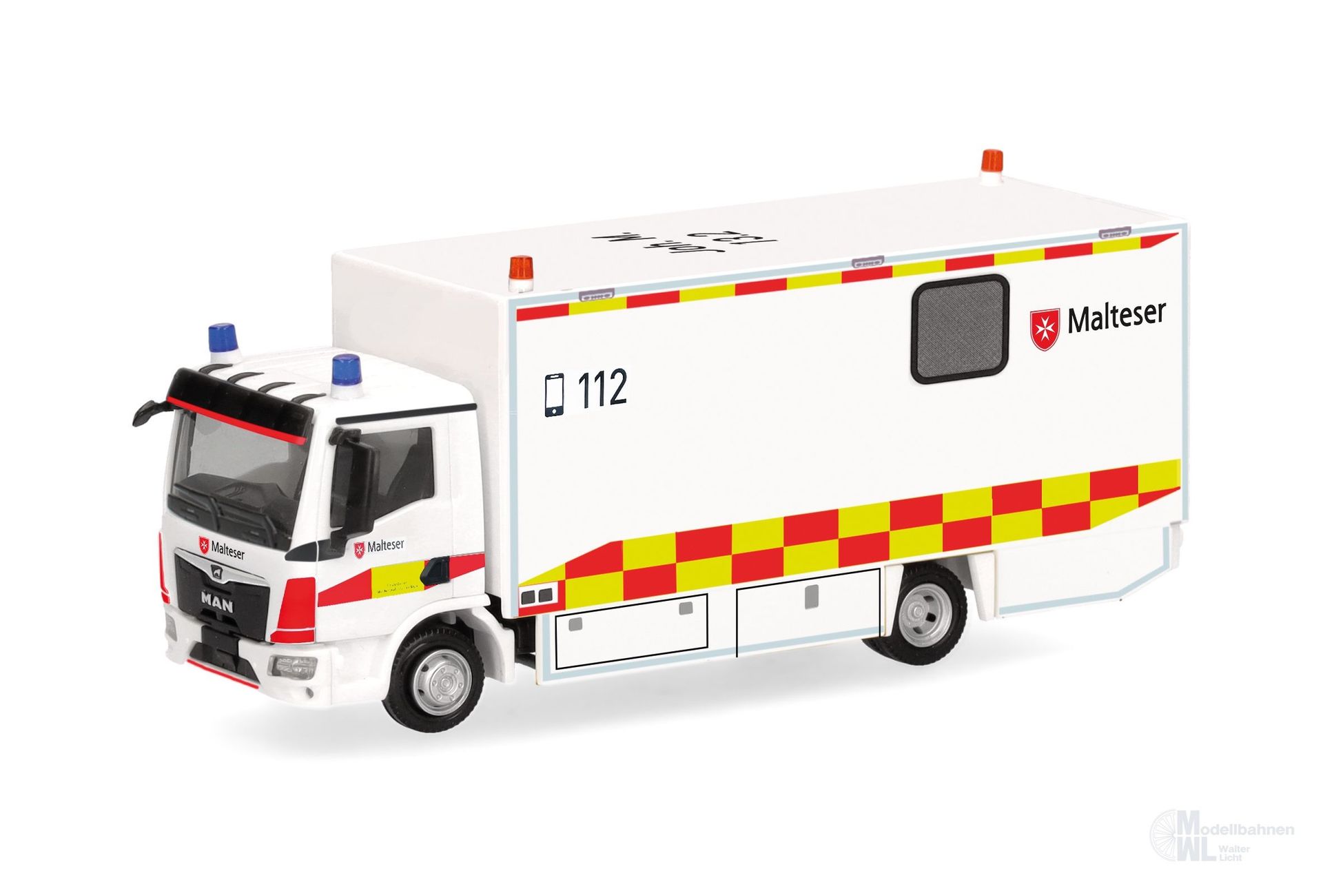 Herpa 098809 - MAN TGL CC Koffer-LKW Malteser H0 1:87