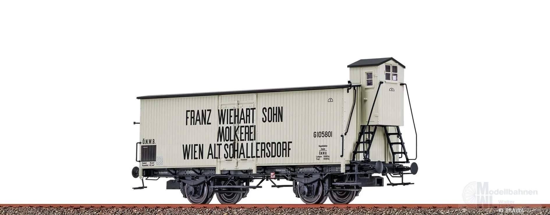 Brawa 51166 - Kühlwagen ÖBB Ep.I FRanz Wiehart Sohn Molkerei H0/GL