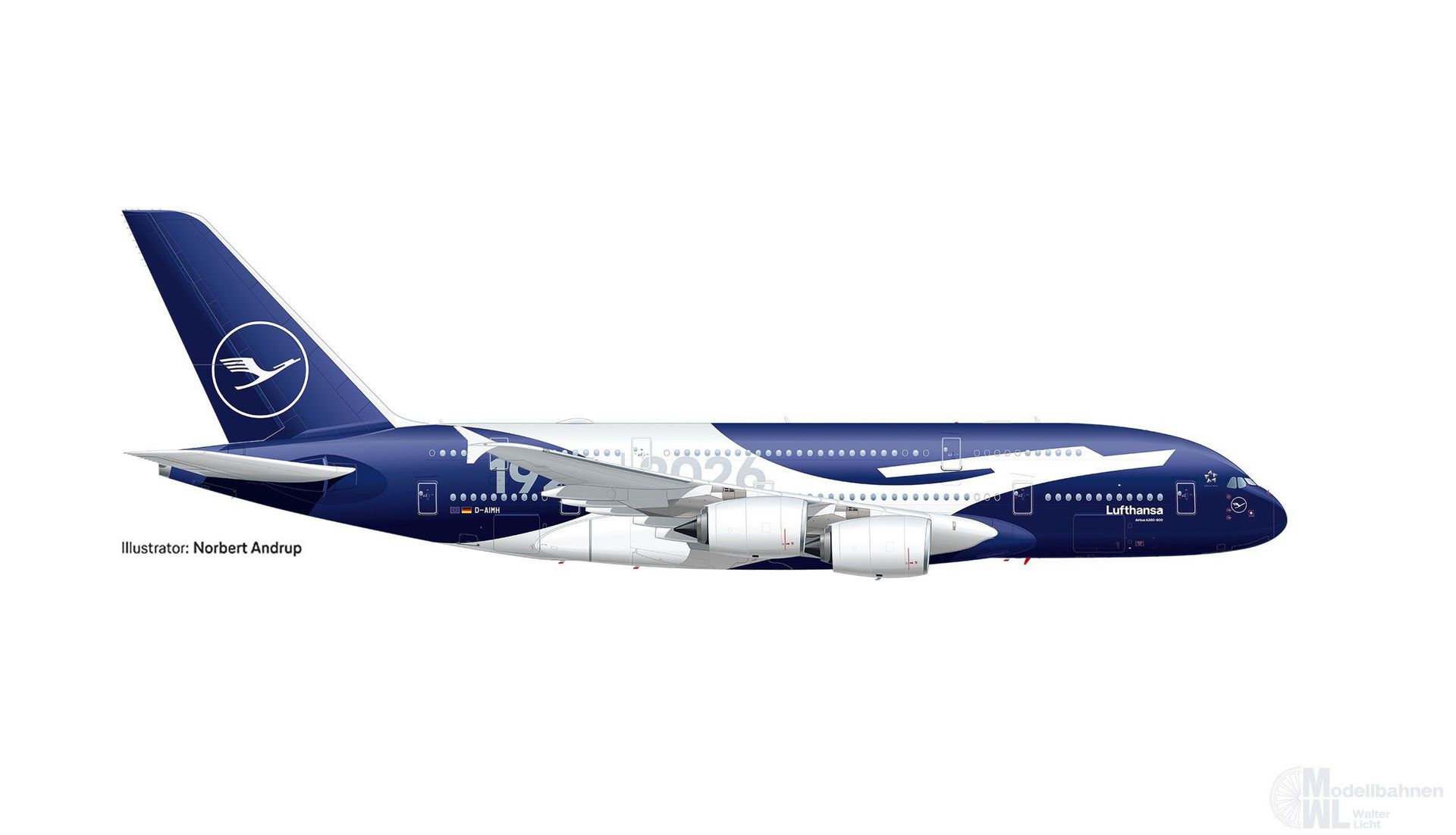 Herpa 539494 - Airbus A380 Lufthansa 100 Jahre 1:500