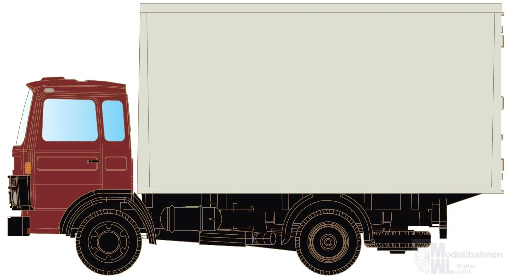Lemke Minis 4831 - DAF 900 mit Koffer neutral N 1:160