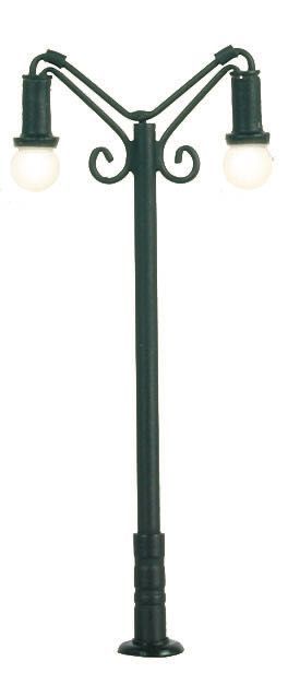 Viessmann 6415 - Nostalgische Leuchte zweiflammig, LEDs warmweiß N 1:160