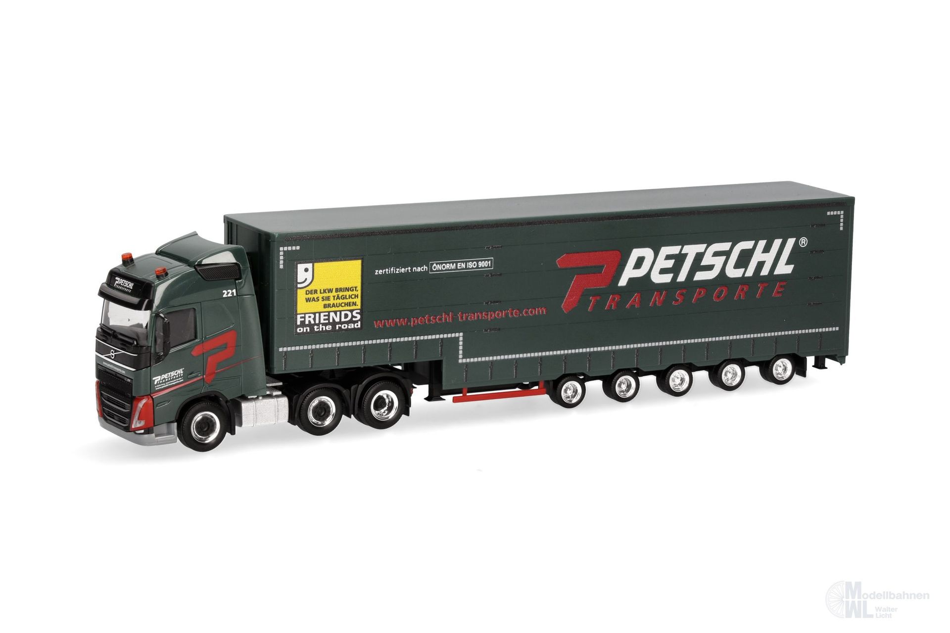 Herpa 318914 - Volvo FH GL Volumenplanen-Sattelzug Petschl H0 1:87