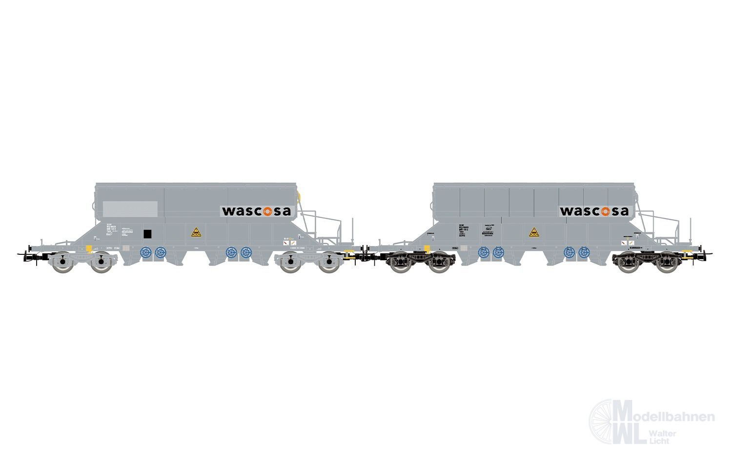 Rivarossi 6688 - Schwenkdachwagen Set WASCOSA Ep.VI 2.tlg. H0/GL