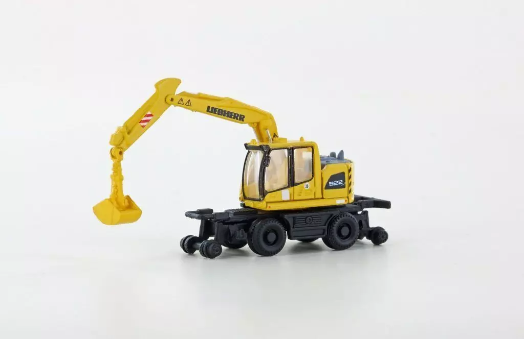 Lemke Minis 4265 - Liebherr A922 Rail 2-Wege Bagger mit Greifer N 1:160