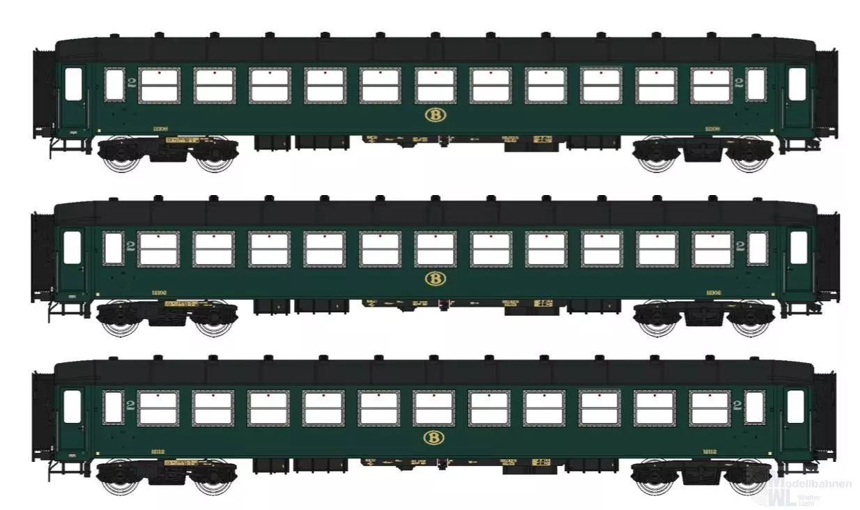 LS Models 42102 - Personenwagen SET SNCB Ep.III I2 B+B+B 3.tlg. H0/GL