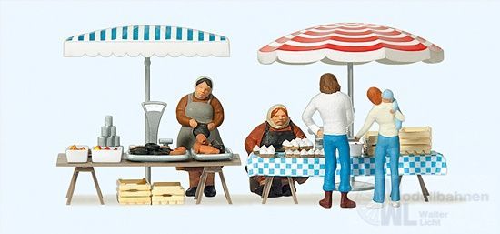 Preiser 10052 - Marktstände Fertigmodell H0 1:87 Preiser 10052 - Marktstände Fertigmodell H0 1:87
