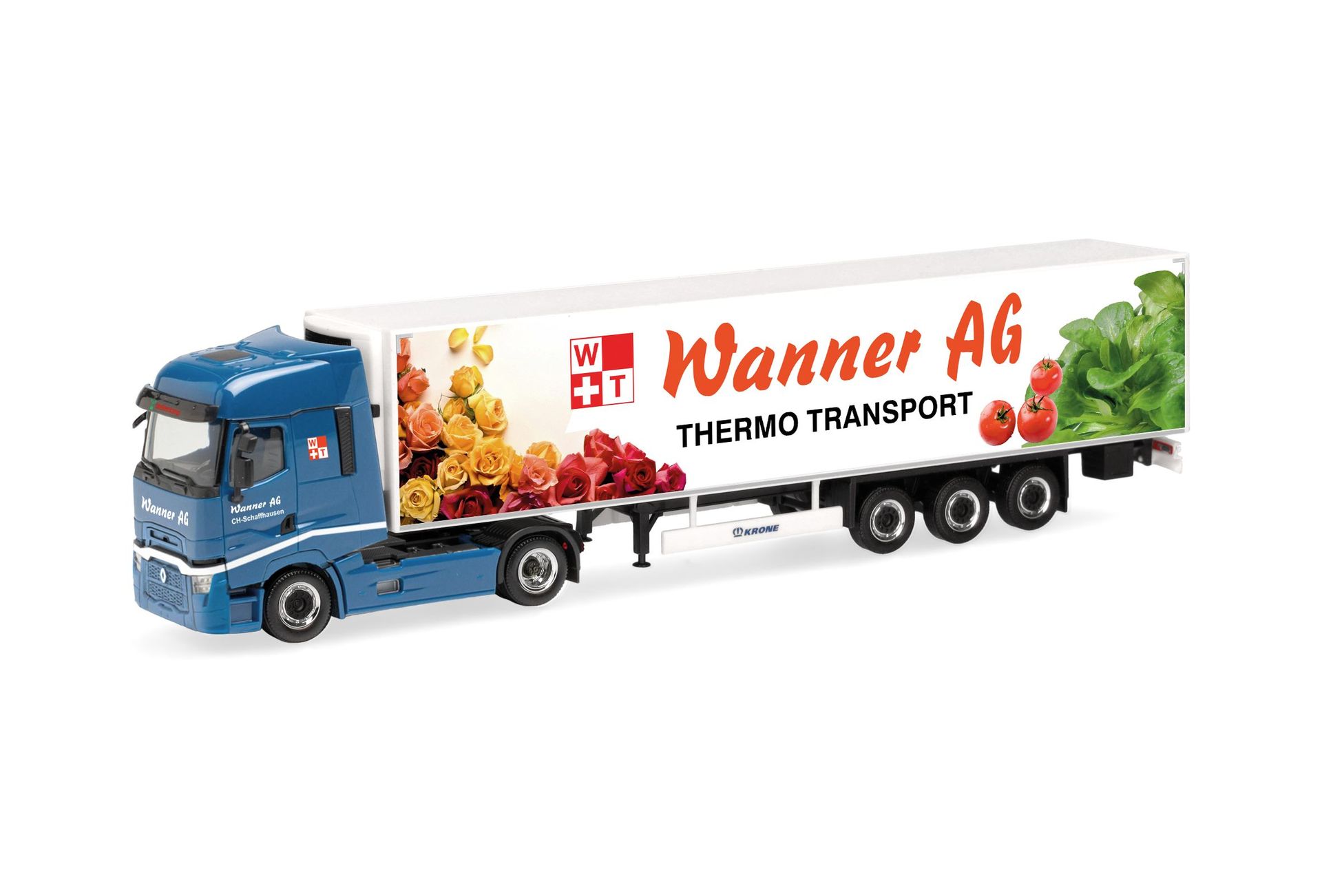 Herpa 321242 - Renault T facelift Kühlkoffer-Sattelzug Wanner AG H0 1:87